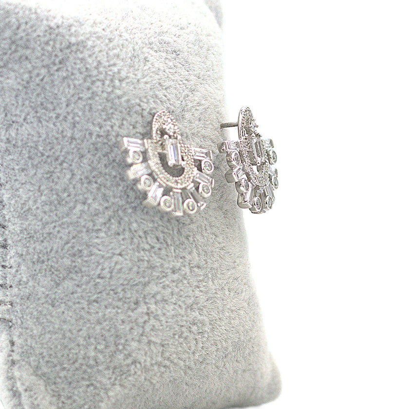 Round & Baguette Earrings