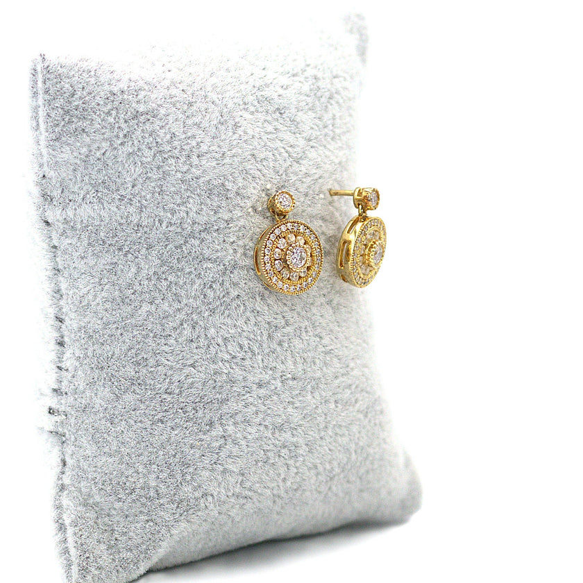 Double halo earring (yellow)